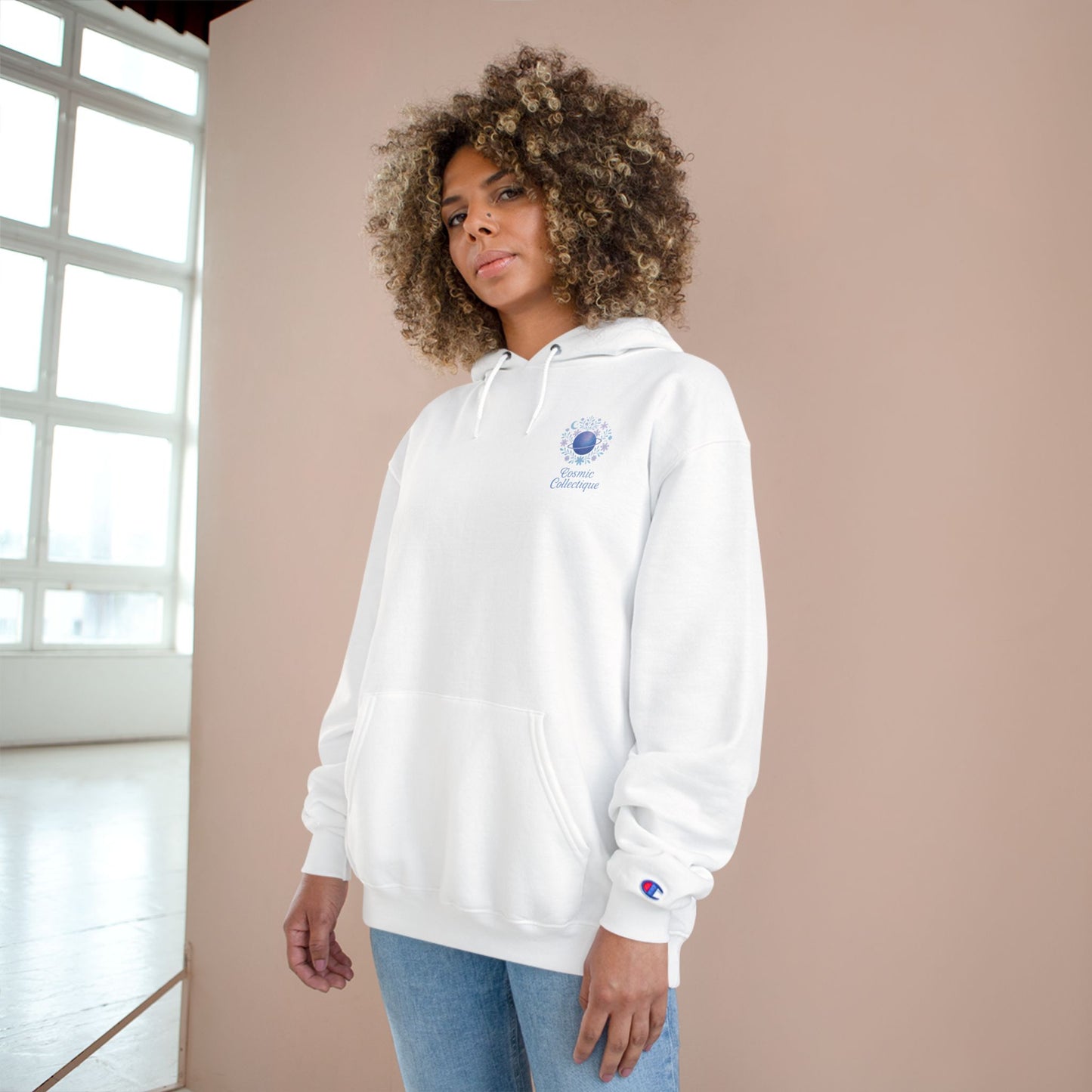 Cosmic Collective Hoodie - Unisex Champion Sweatshirt, Trendy Graphic Pullover, Space Lover Gift, Astrology Apparel, Everyday Comfort