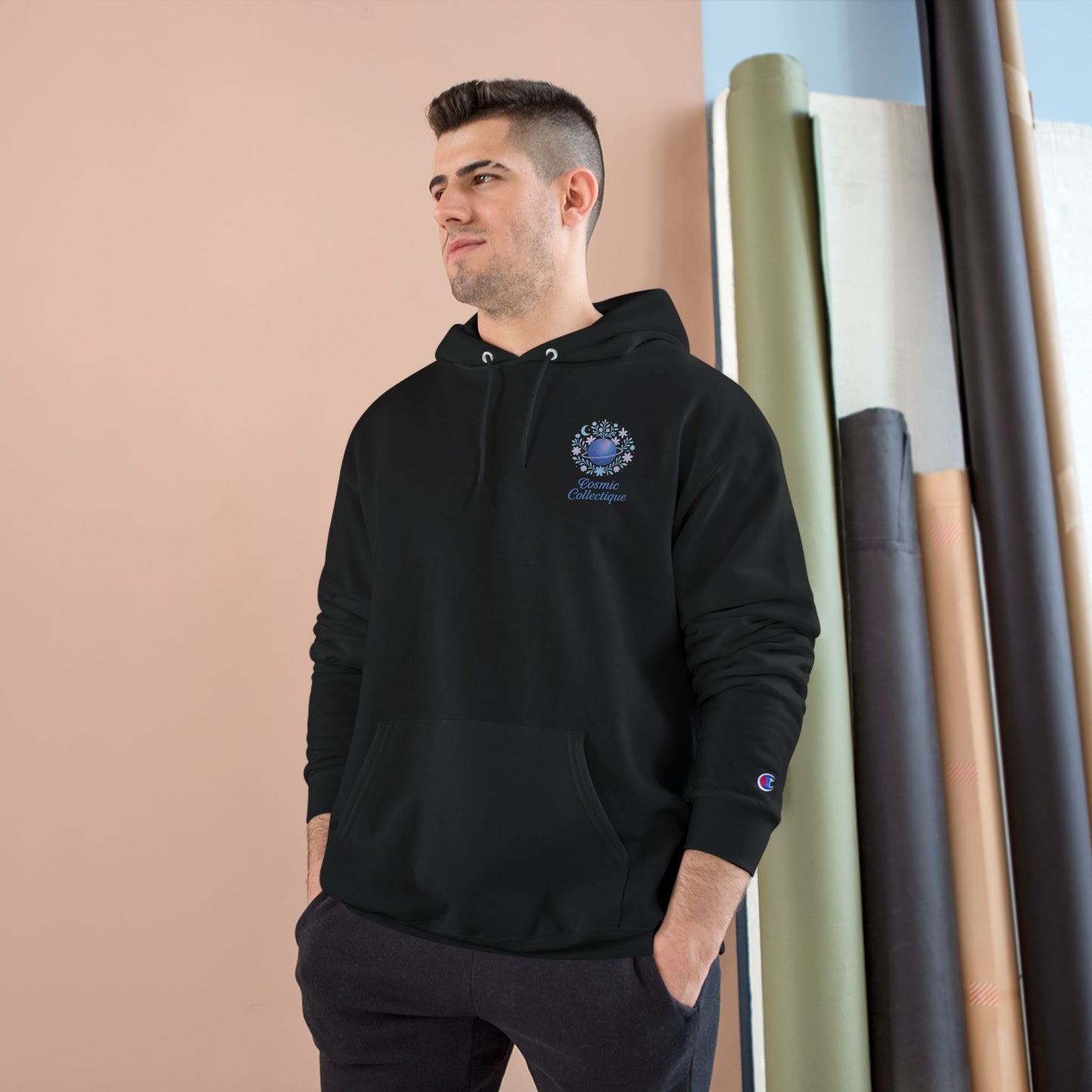 Cosmic Collective Hoodie - Unisex Champion Sweatshirt, Trendy Graphic Pullover, Space Lover Gift, Astrology Apparel, Everyday Comfort