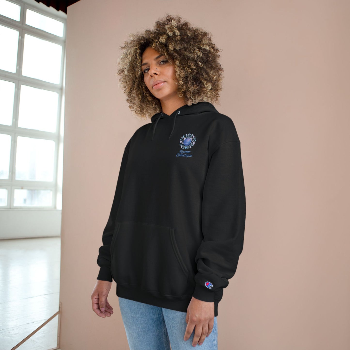 Cosmic Collective Hoodie - Unisex Champion Sweatshirt, Trendy Graphic Pullover, Space Lover Gift, Astrology Apparel, Everyday Comfort