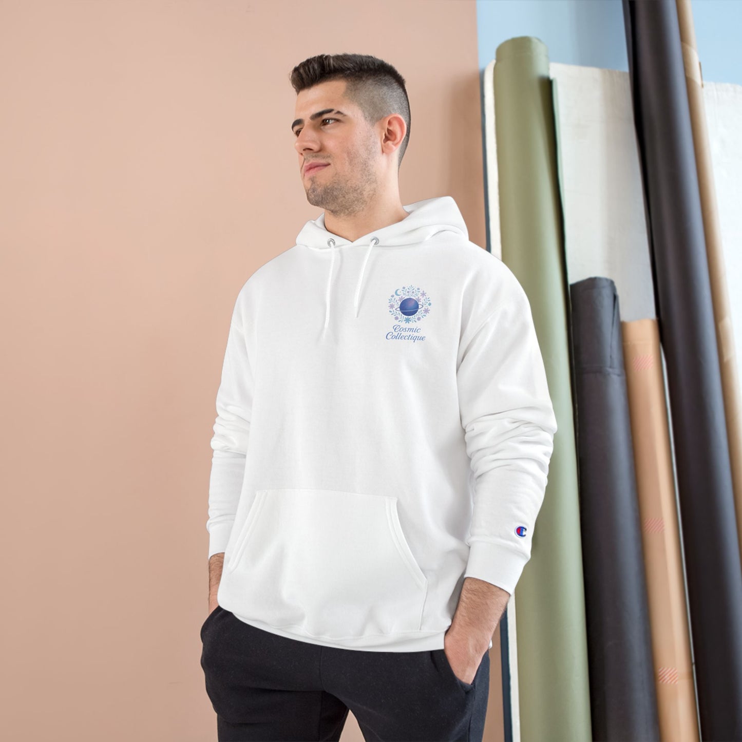 Cosmic Collective Hoodie - Unisex Champion Sweatshirt, Trendy Graphic Pullover, Space Lover Gift, Astrology Apparel, Everyday Comfort