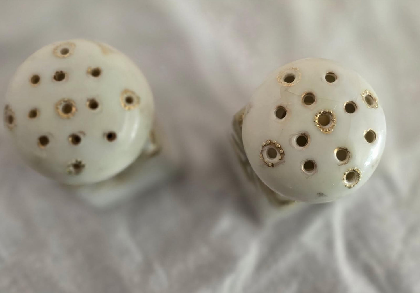 Antique Noitake Moriage Salt and Pepper Shakers- Hand painted - Circa 1920-1930- Collector's Item