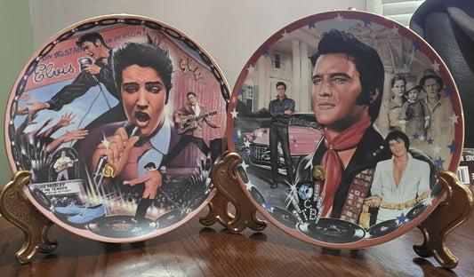 Vintage Elvis Presley Musical Collector Plates: 1994/95 Bradford Exchange, COA