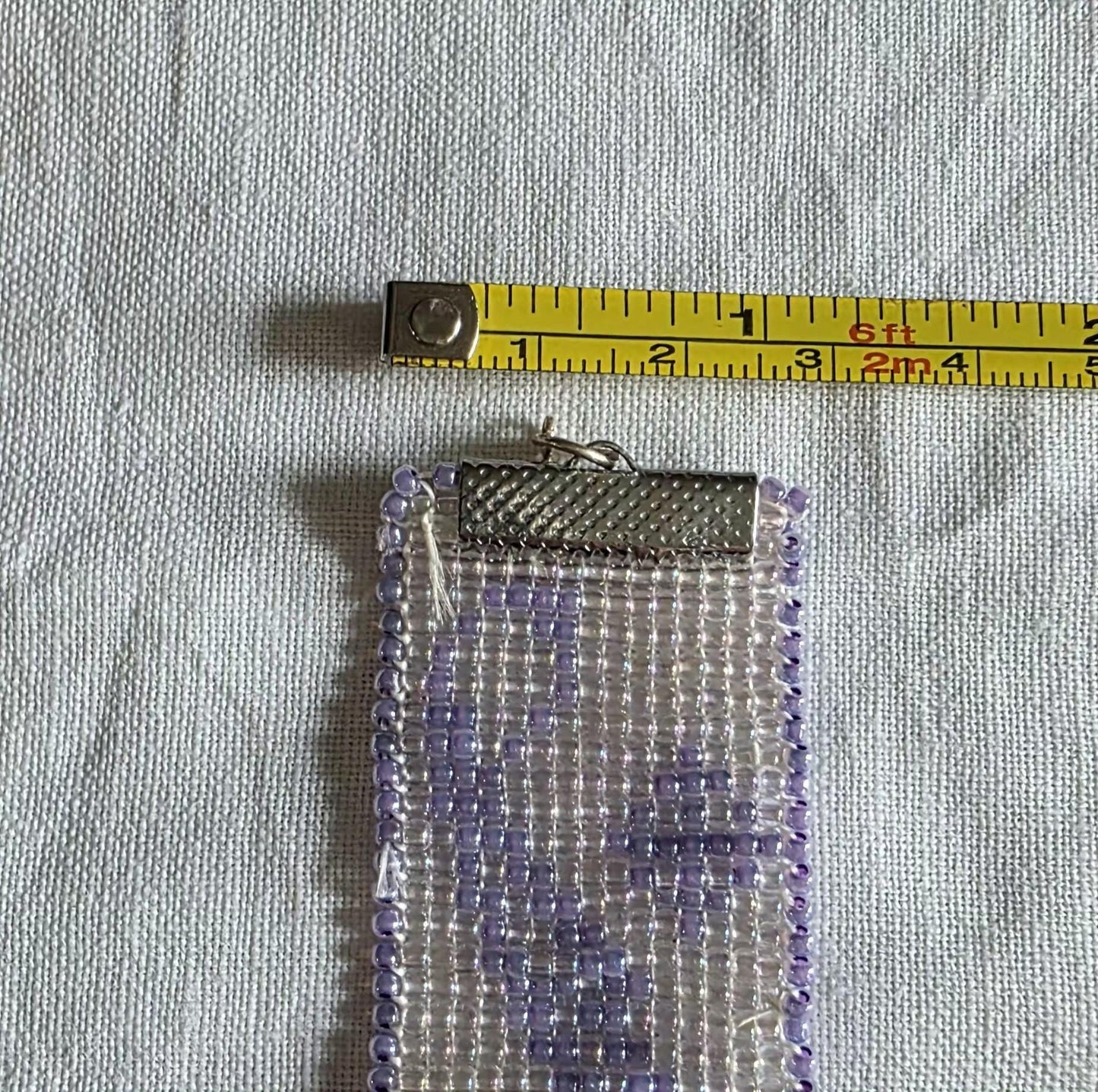 Czech Rocailles AB Glass Handmade Vintage Woven Bracelet -6.5"- 8.5" adjustable