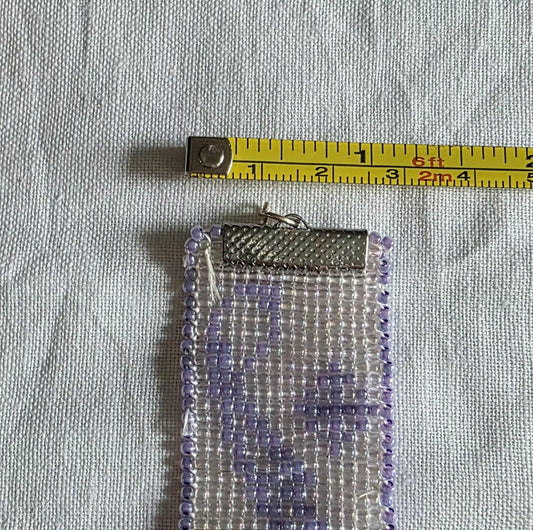 Czech Rocailles AB Glass Handmade Vintage Woven Bracelet -6.5"- 8.5" adjustable